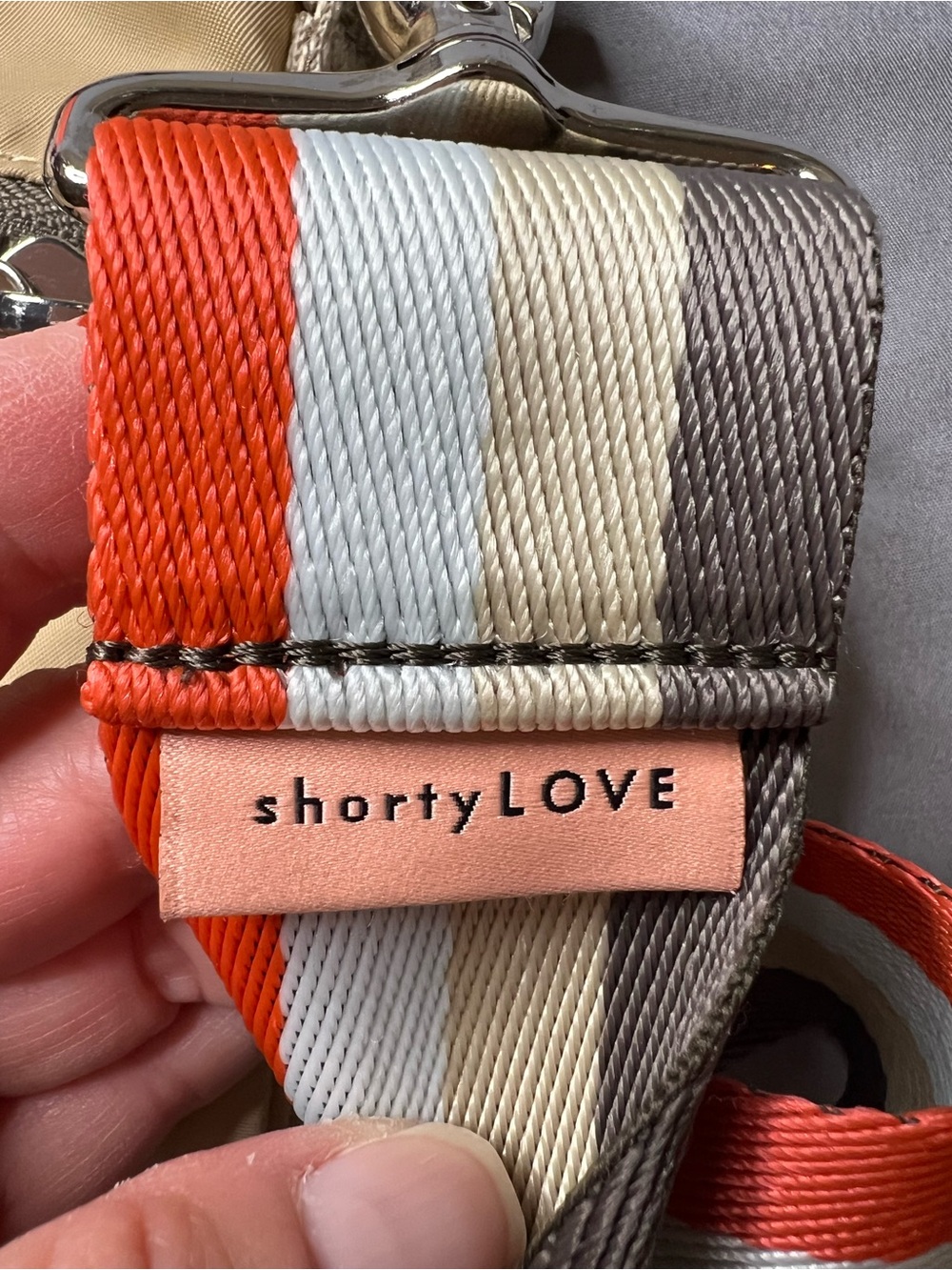 ShortyLOVE Amuse Medium Crossbody Tote Bag | Latte Nylon | Boardwalk Strap - Picture 12 of 12